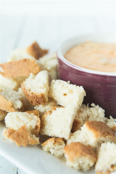 Simple Cheese Dip with Bread Cubes - Made To Be A Momma