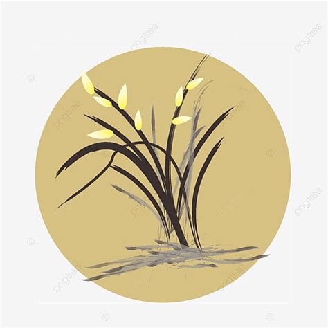 Flower Wind Vector Art PNG, Chinese Wind Vector Yellow Flower, Chinese ...