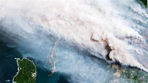 This is how the unprecedented forest fires in Chile look from space ...