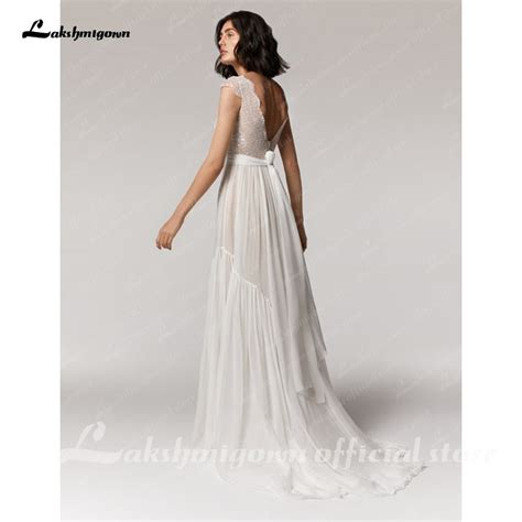 Deep V Neck Sexy Beach Wedding Dress Summer 2021 Vestito Da Donna V Ne Roycebridal Official Store