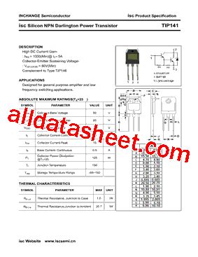 Tip Datasheet Pdf Inchange Semiconductor Company Limited