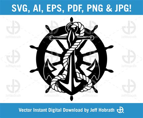 Ship Wheel And Anchor Clip Art