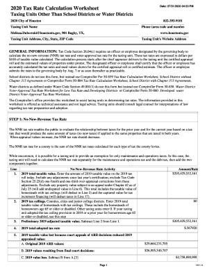 Fillable Online Tax Rate Calculation Worksheet Fax Email Print