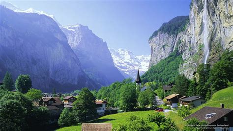 HD wallpaper: Staubbach Falls, Lauterbrunnen, Switzerland, Europe ...