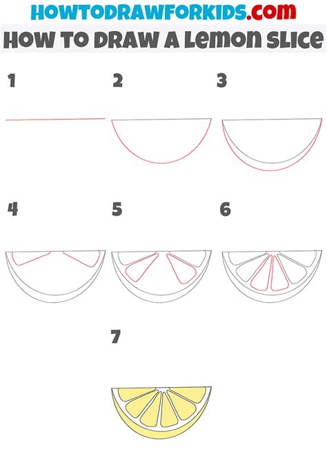 How to Draw a Lemon Slice - Easy Drawing Tutorial For Kids