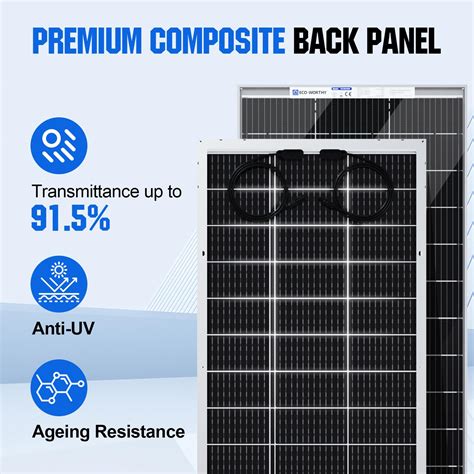 Snapklik ECO WORTHY 400W Bifacial Solar Panel 2pcs 195 Watt 12