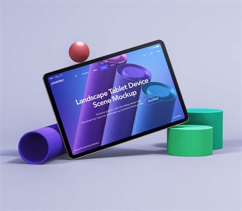 Psd Tablet Mockup Device Scene Pixeden Club