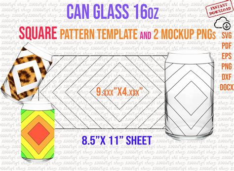 Libbey Glass Oz Template Square Can Glass Svg Beer Glass Etsy