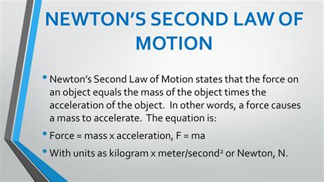 Newton’s Second Law Of Motion Ppt Download