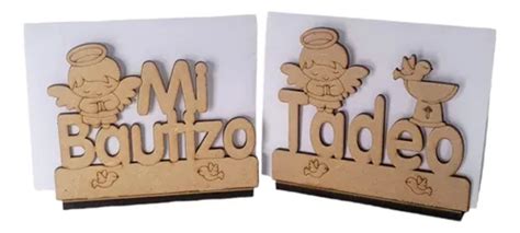 Servilletero Mi Bautizo Mdf Personalizado 12 Piezas Envío gratis