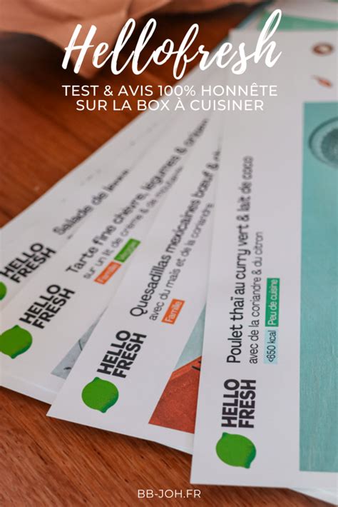 Test Avis Code Promo 2025 Sur La Box Repas HelloFresh BB Joh