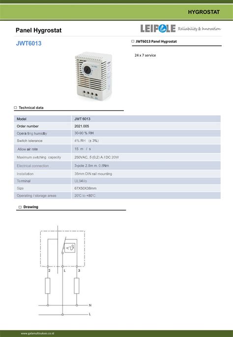 JWT6013 Enclosure Hygrostat LEIPOLE Gala Multi Sukses