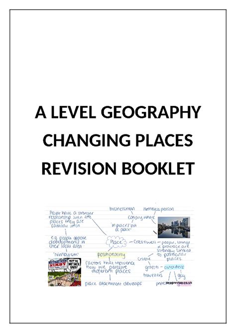Changing Places Revision Booklet - A LEVEL GEOGRAPHY CHANGING PLACES