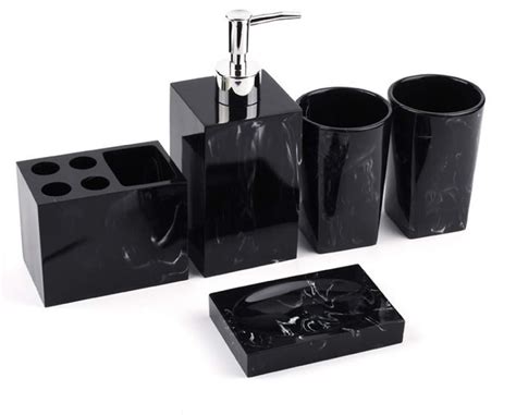 Jincrop Matte Black Bathroom Accessories Set 5 Piece