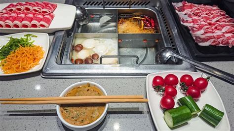 Typical Shabu Shabu Hot Pot Stock Image Image Of Chili Noodles