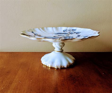 Antique Porcelain Cake Stands Set Of 2 Etsy