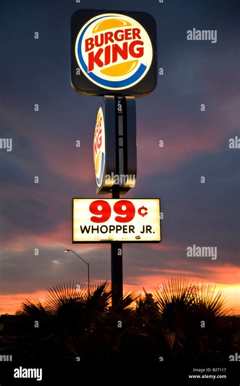 Burger King Neon Sign Against An Arizona Sunset Usa Editorial Use