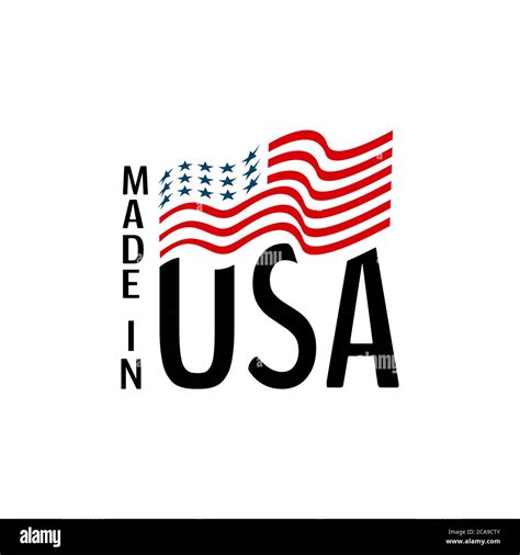 Made In Usa Sign Logo American Flag Us Icon Vector With Red Blue Star