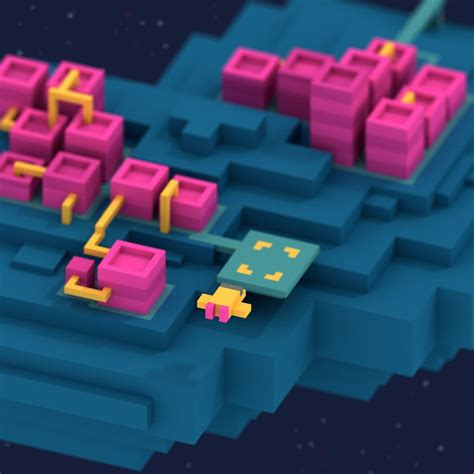 A Busy Voxel Spaceport Magicavoxel Model Voxel Games Design Puzzle