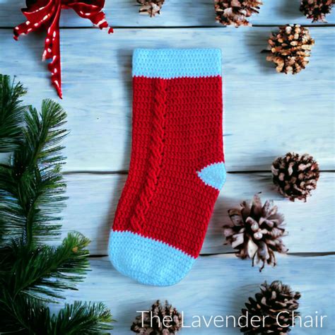 Cabled Stocking Crochet Pattern - The Lavender Chair