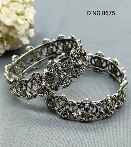 Fashion Oxidised German Silver Bangles Sku 8675 D2 At Rs 380 00