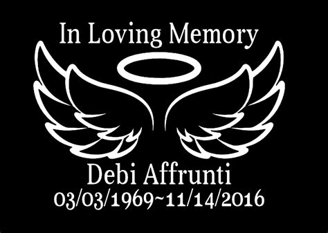 In Loving Memory Decal Angel Wings Decal Remembrance Decal Etsy