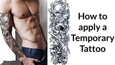 How To Apply Long Full Arm Temporary Tattoo Transfer Body Art Sticker