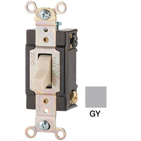 Shop Eaton 20 Amp Single Pole Gray Toggle Light Switch At