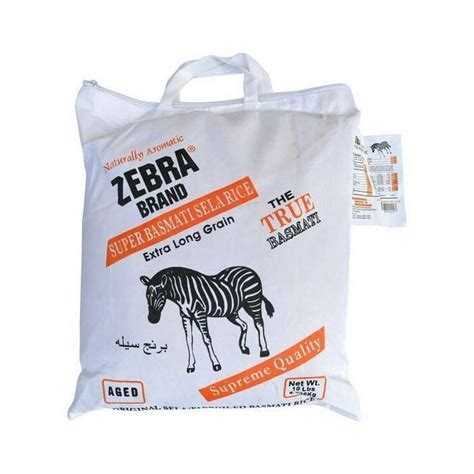 Zebra Brand Super Basmati Sela Rice Parboiled Extra Long Grain Rice 10