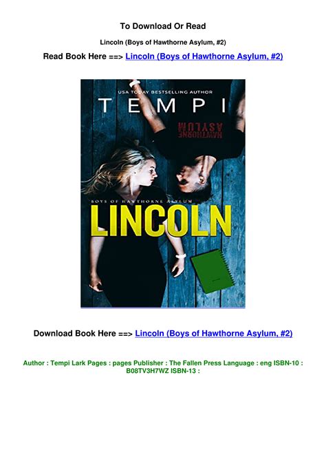 Download Epub Lincoln Boys Of Hawthorne Asylum 2 By Tempi Larkpdf