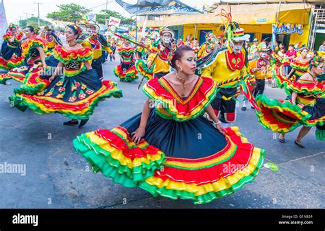 Participants In The Barranquilla Carnival In Barranquilla Colombia