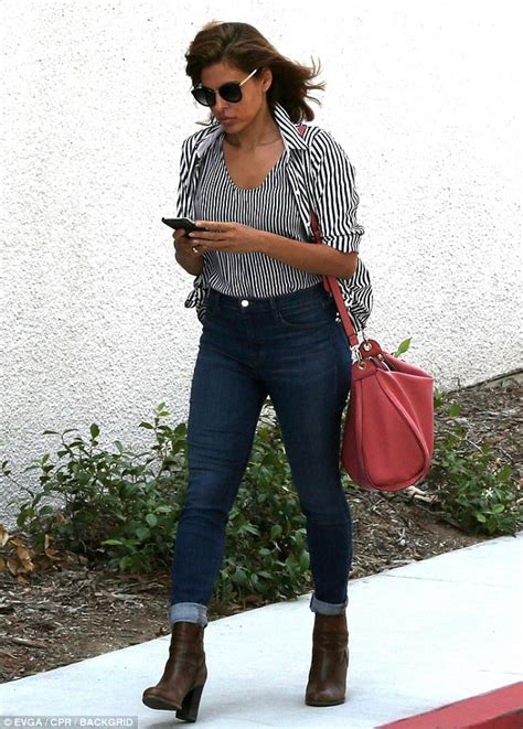 Eva Mendes Rocks Tight Denim As She Steps Out Solo Daily Mail Online