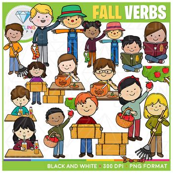 Seasonal Verbs Clipart Growing Bundle By Dazzling Clips Tpt