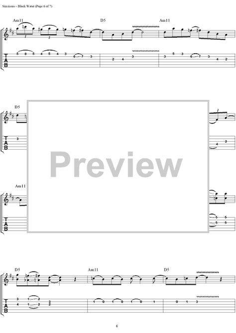 Black Water" Sheet Music by The Doobie Brothers for Easy Guitar Tab/Vocal - Sheet Music Now