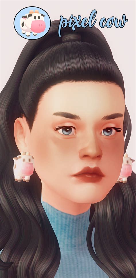 Pixel Cow Earrings JellyPaws On Patreon Sims 4 Cc Finds Sims 4