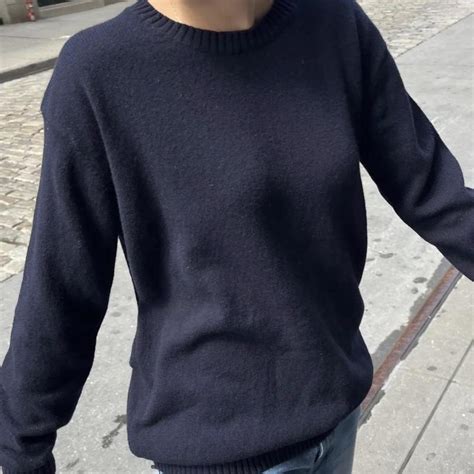 Brandy Melville Luke Wool Sweater In Navy Blue A Depop