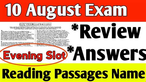 Aug Ielts Exam Review Listening Reading Answer Evening Slot