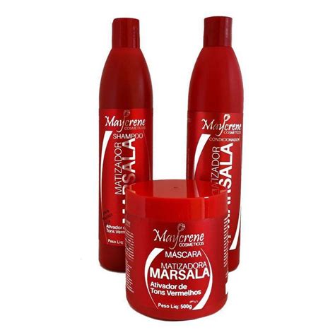 KIT CAPILAR 3 ITENS MATIZADOR MARSALA MAYCRENE Cosméticos Bio