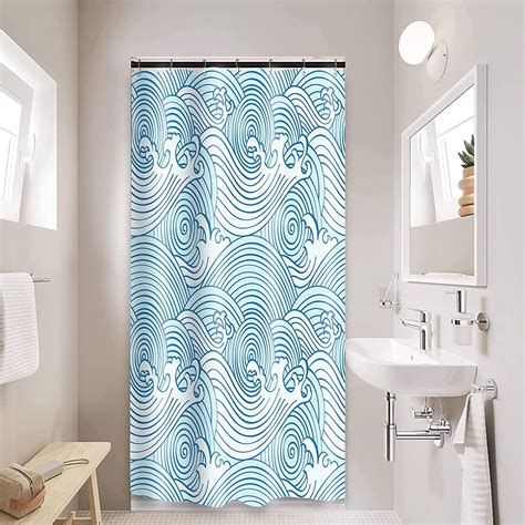 Stall Shower Curtain Set Wx Hinch Narrow Fabric Water Resistant