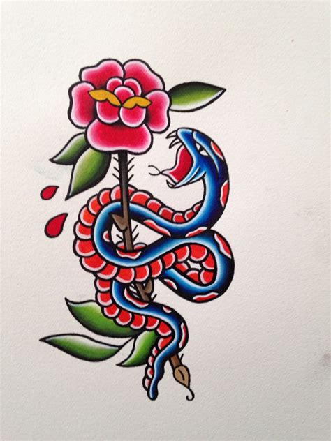 31 Amazing Traditional Snake Tattoo Flash Image Hd