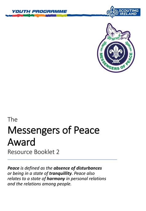 Messengers Of Peace Award Resource Booklet 2 By Scouting Ireland Issuu