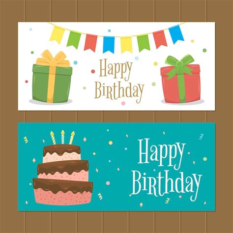 Premium Vector | Birthday Decoration Banner