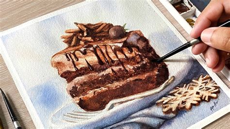 Painting Chocolate Cake In Watercolor YouTube