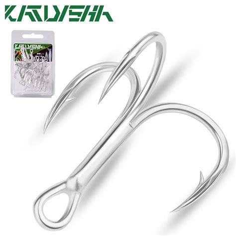 KATYUSHA 20Pcs Treble Hooks 14 1 0 Saltwater Fishing Hooks High