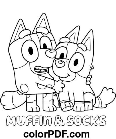 Muffin Et Chaussettes De Bluey Coloriages Et Livres En PDF