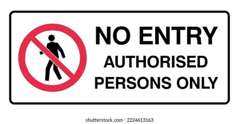 No Entry Authorised Persons Only Prohibition เวกเตอรสตอก ปลอดคา