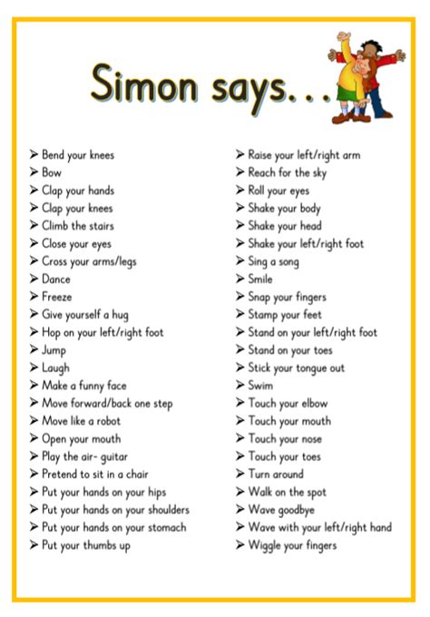 Simon Says For Kindergarten