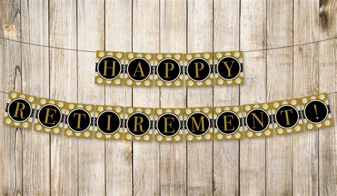 Happy Retirement Banner Gold