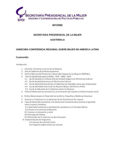 PDF Informe del Gobierno de Guatemala Comisión Económica PDF