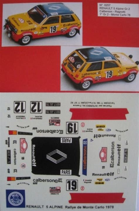 Renault Alpine N Calberson Rallye Monte Carlo Decal